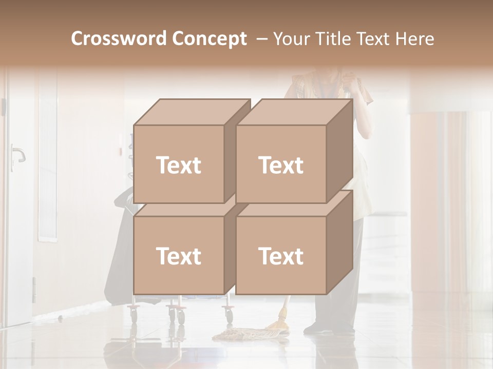 A Woman Cleaning The Floor With A Mop PowerPoint Template