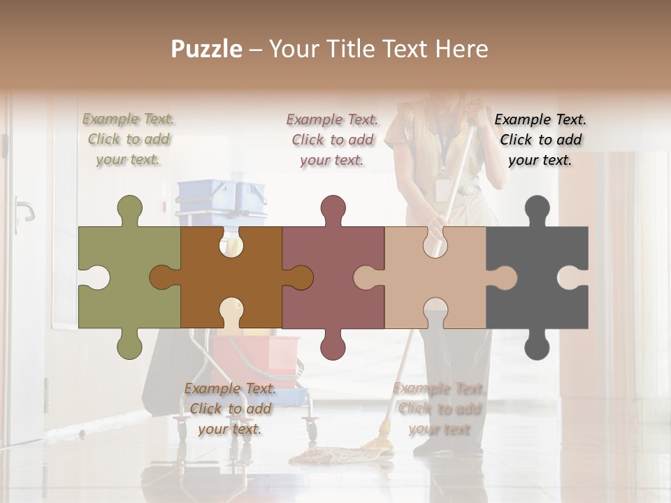 A Woman Cleaning The Floor With A Mop PowerPoint Template