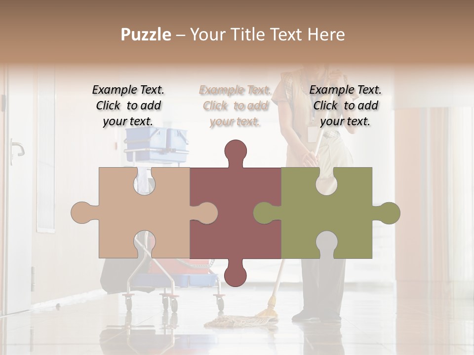 A Woman Cleaning The Floor With A Mop PowerPoint Template