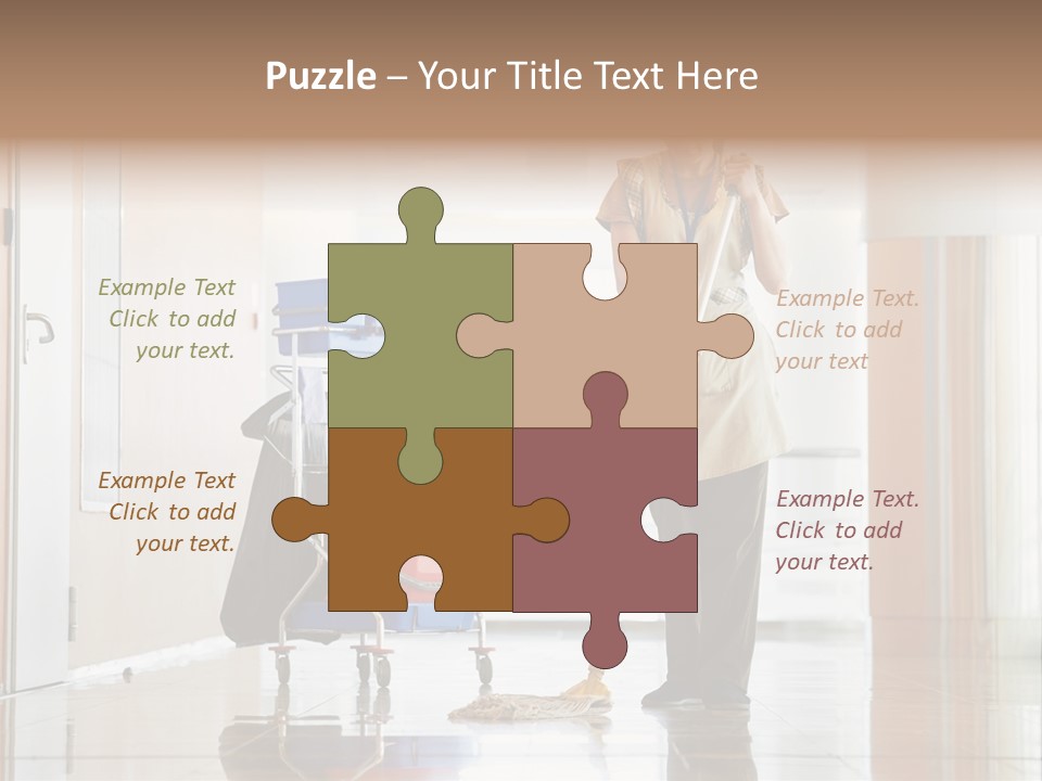 A Woman Cleaning The Floor With A Mop PowerPoint Template