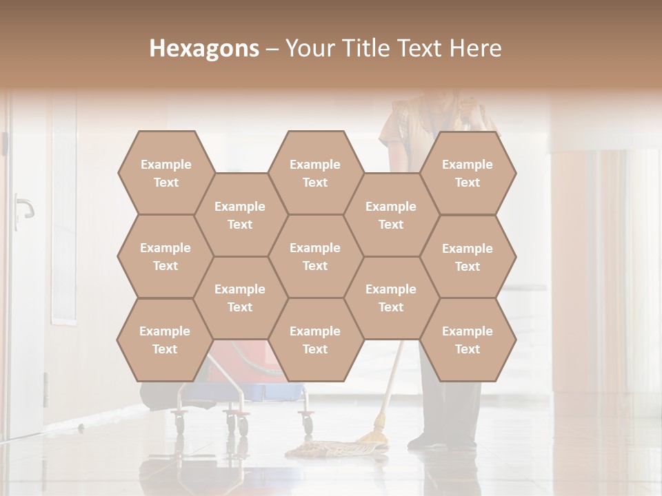 A Woman Cleaning The Floor With A Mop PowerPoint Template