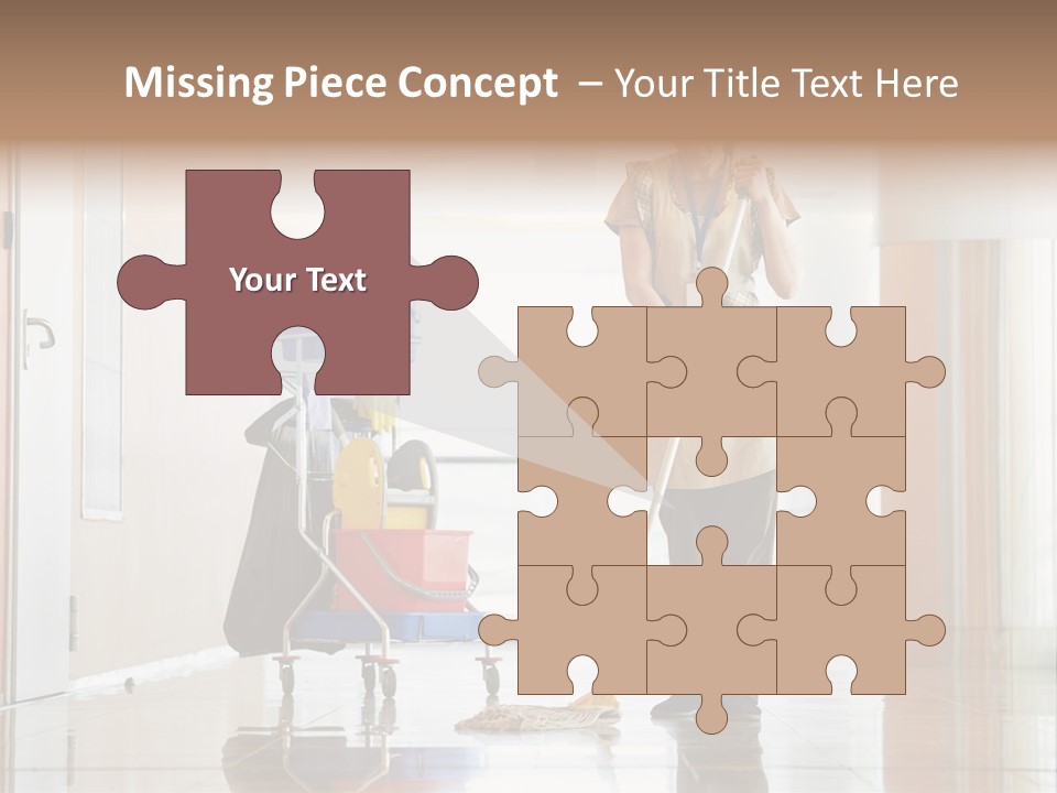 A Woman Cleaning The Floor With A Mop PowerPoint Template