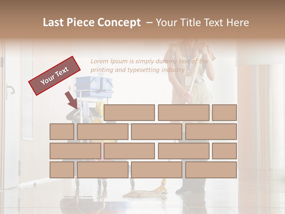 A Woman Cleaning The Floor With A Mop PowerPoint Template