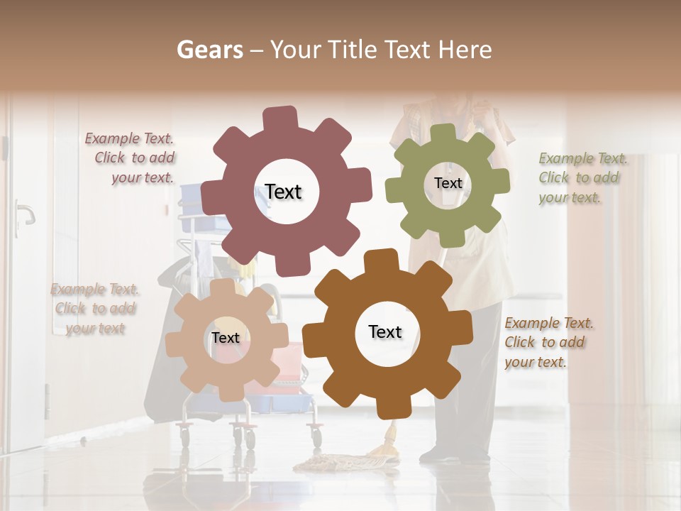 A Woman Cleaning The Floor With A Mop PowerPoint Template