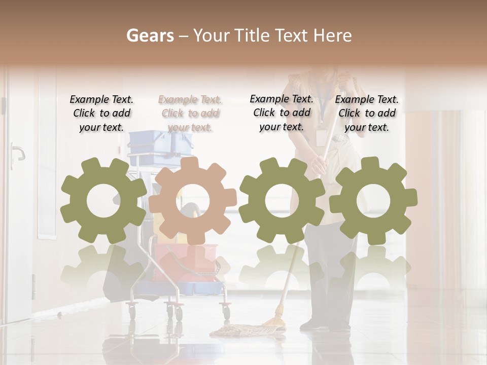 A Woman Cleaning The Floor With A Mop PowerPoint Template