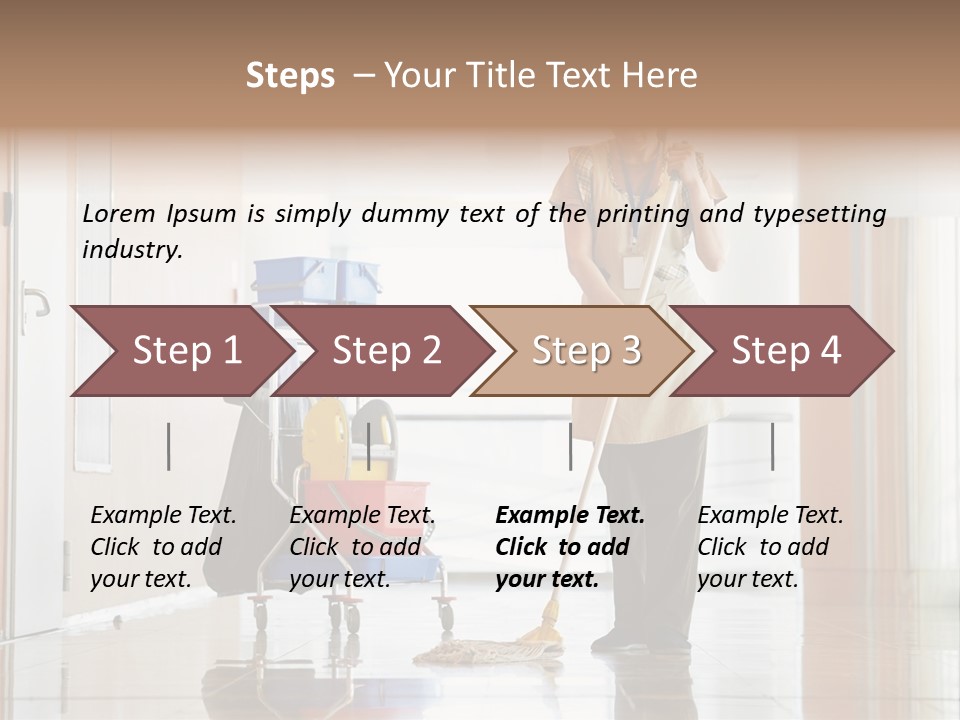 A Woman Cleaning The Floor With A Mop PowerPoint Template