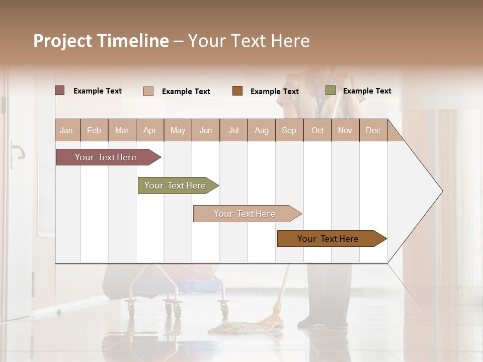 A Woman Cleaning The Floor With A Mop PowerPoint Template