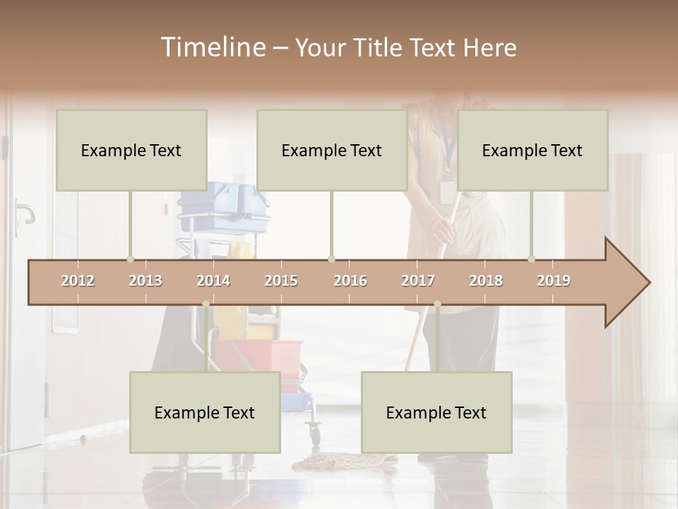 A Woman Cleaning The Floor With A Mop PowerPoint Template