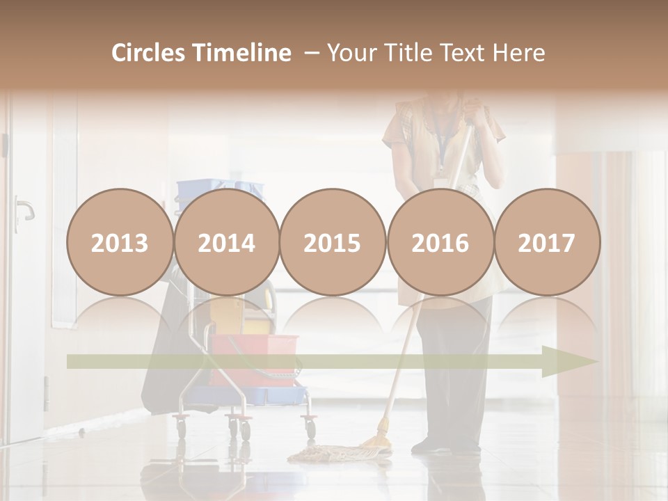 A Woman Cleaning The Floor With A Mop PowerPoint Template