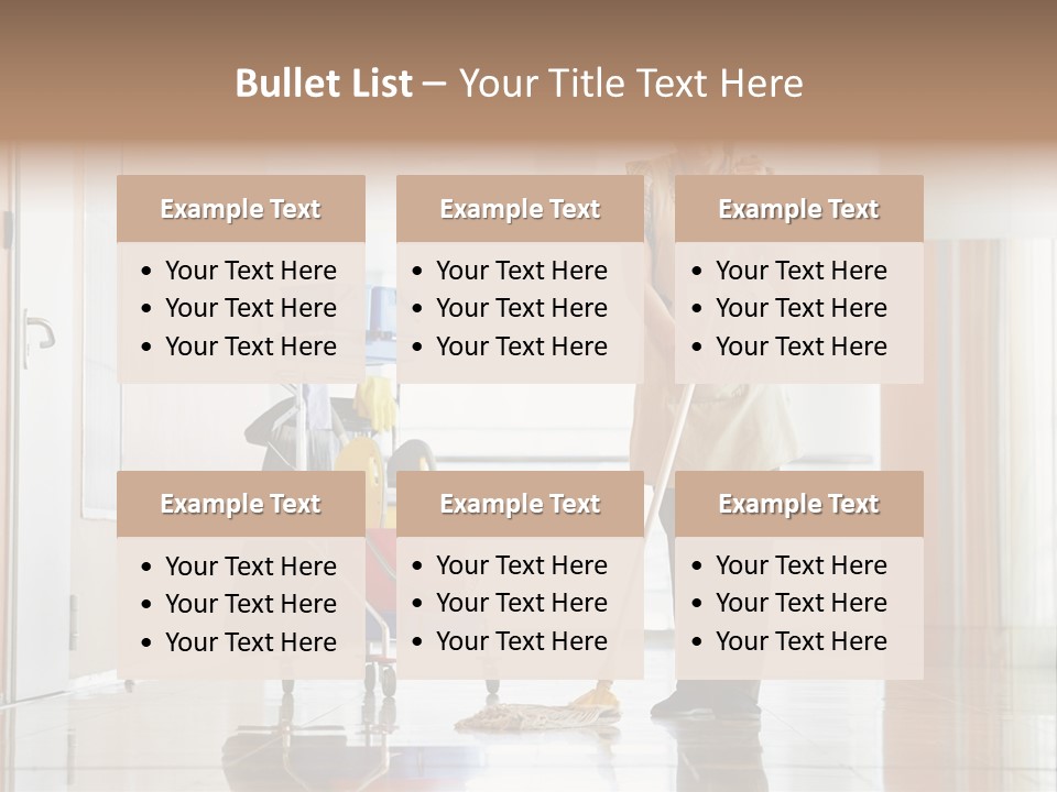 A Woman Cleaning The Floor With A Mop PowerPoint Template