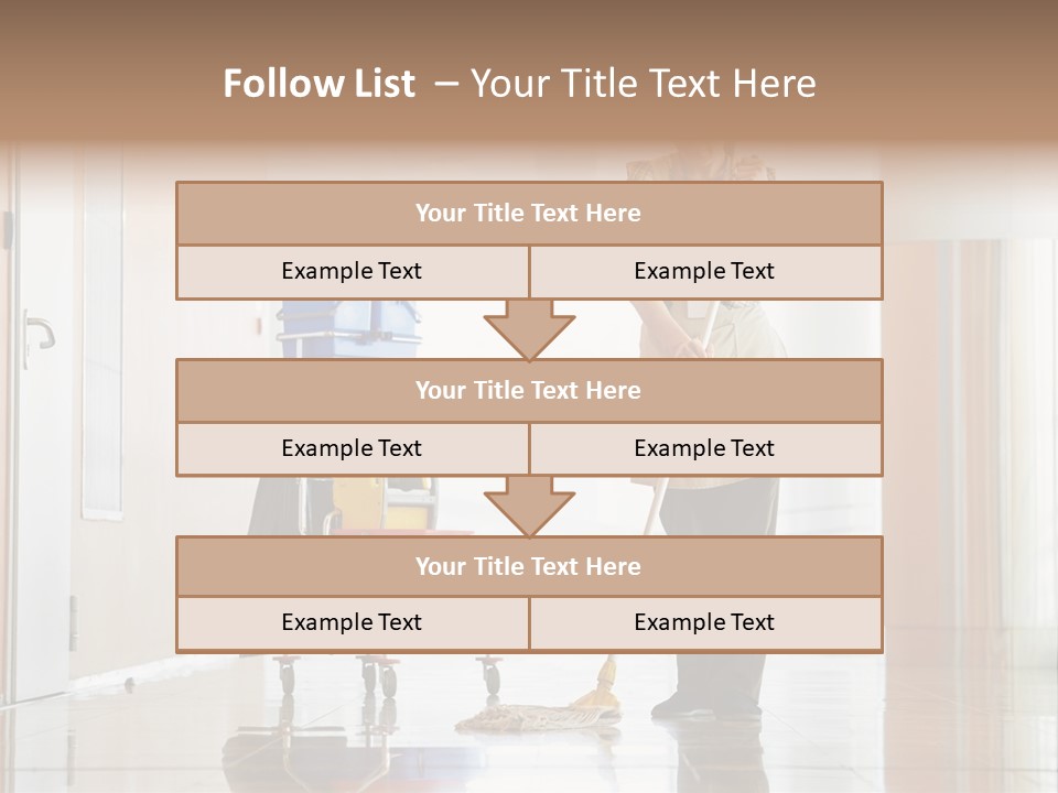 A Woman Cleaning The Floor With A Mop PowerPoint Template
