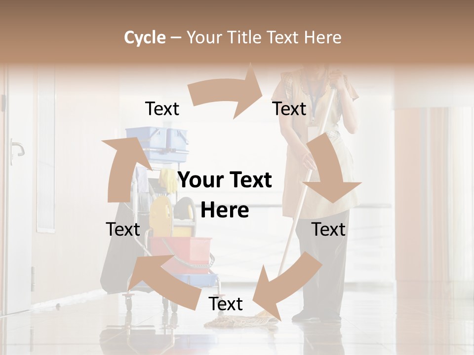 A Woman Cleaning The Floor With A Mop PowerPoint Template