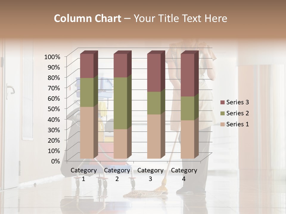 A Woman Cleaning The Floor With A Mop PowerPoint Template