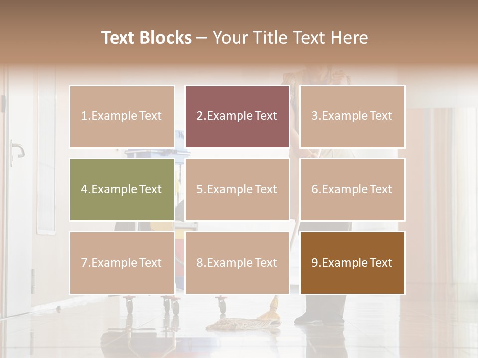 A Woman Cleaning The Floor With A Mop PowerPoint Template