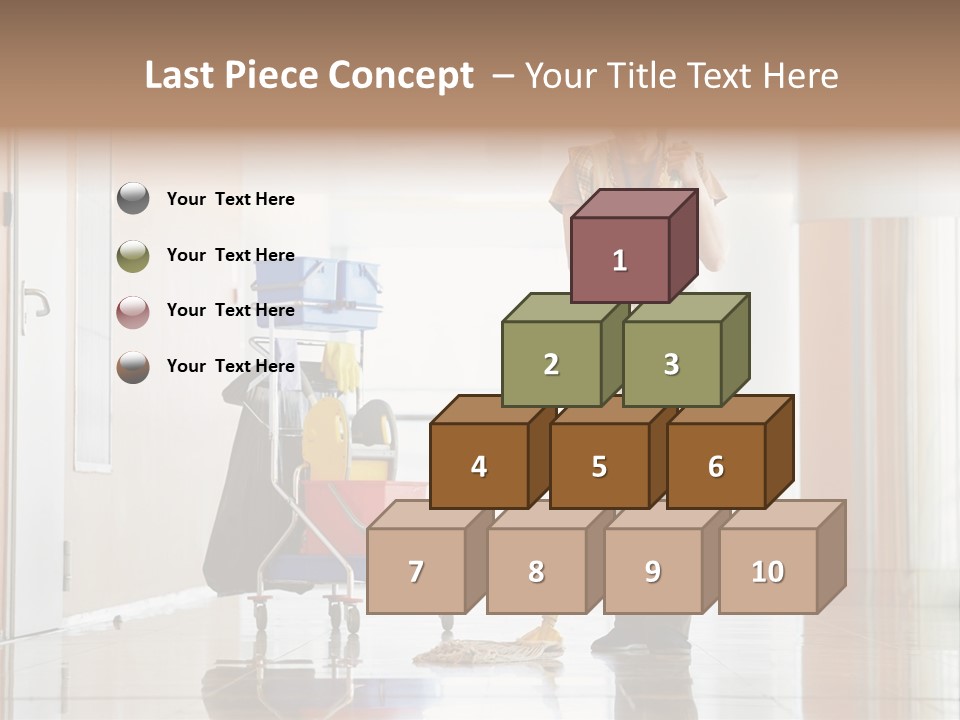 A Woman Cleaning The Floor With A Mop PowerPoint Template