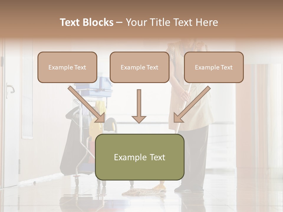 A Woman Cleaning The Floor With A Mop PowerPoint Template