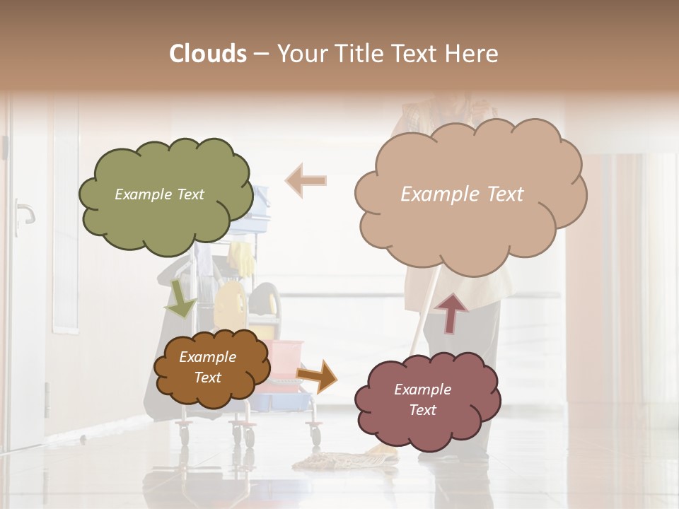 A Woman Cleaning The Floor With A Mop PowerPoint Template