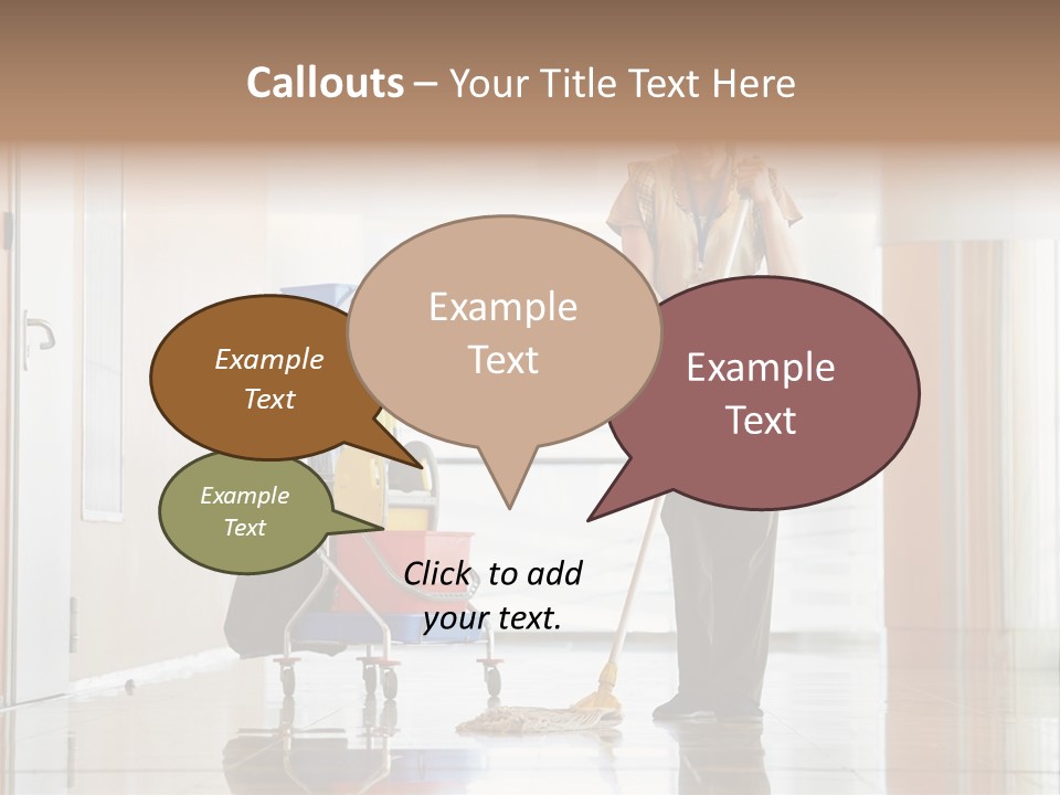 A Woman Cleaning The Floor With A Mop PowerPoint Template