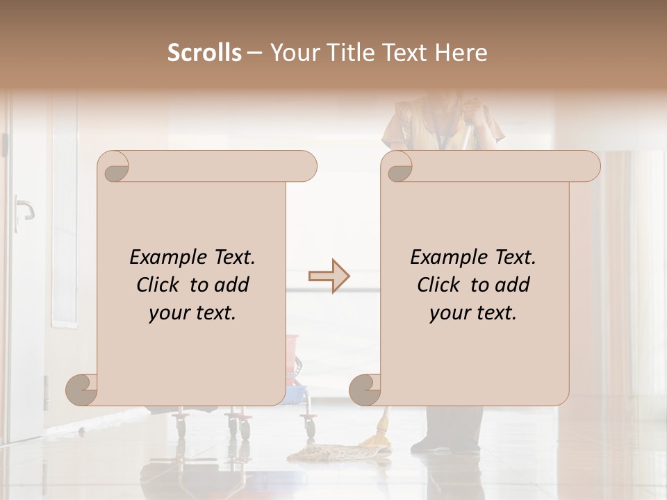 A Woman Cleaning The Floor With A Mop PowerPoint Template