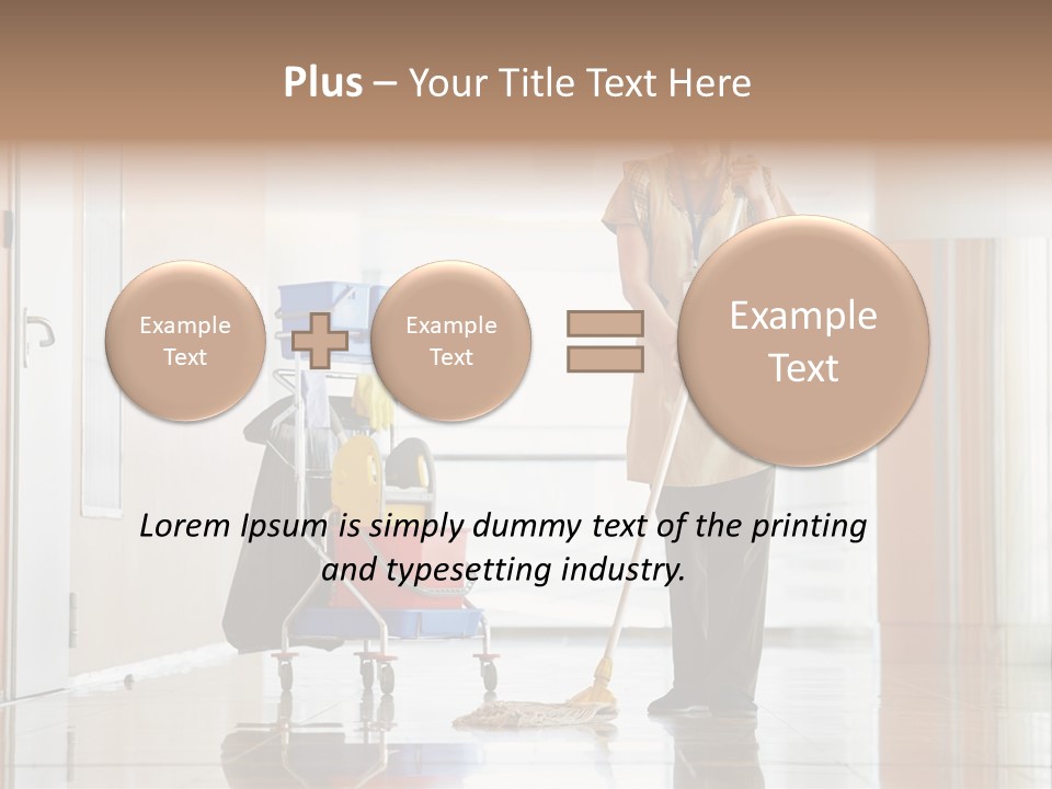 A Woman Cleaning The Floor With A Mop PowerPoint Template