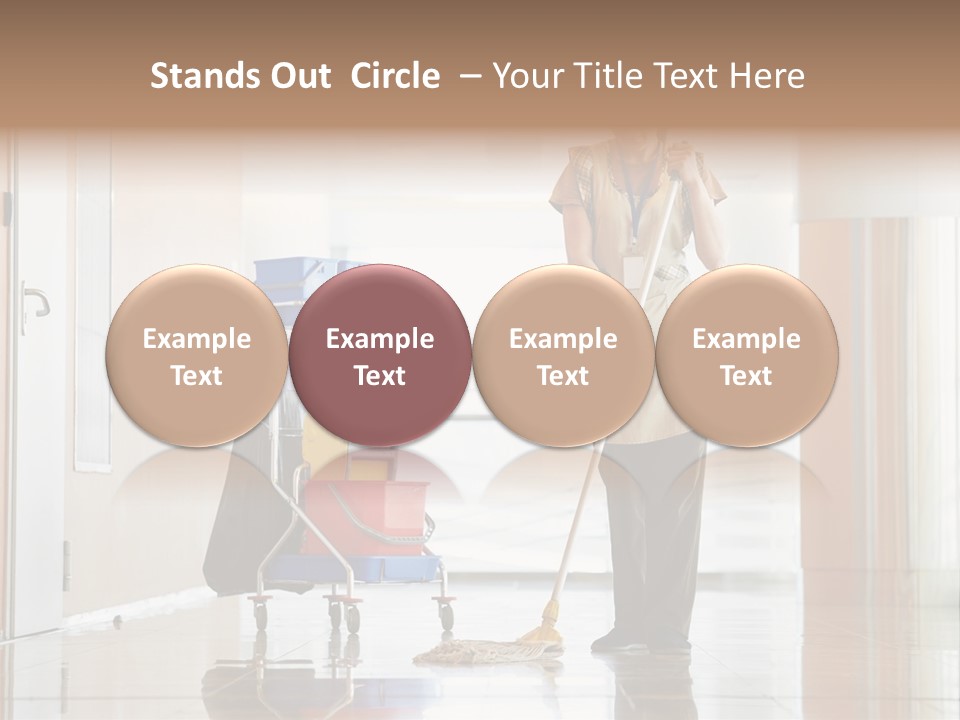 A Woman Cleaning The Floor With A Mop PowerPoint Template