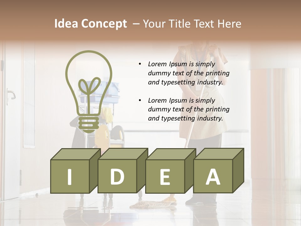 A Woman Cleaning The Floor With A Mop PowerPoint Template