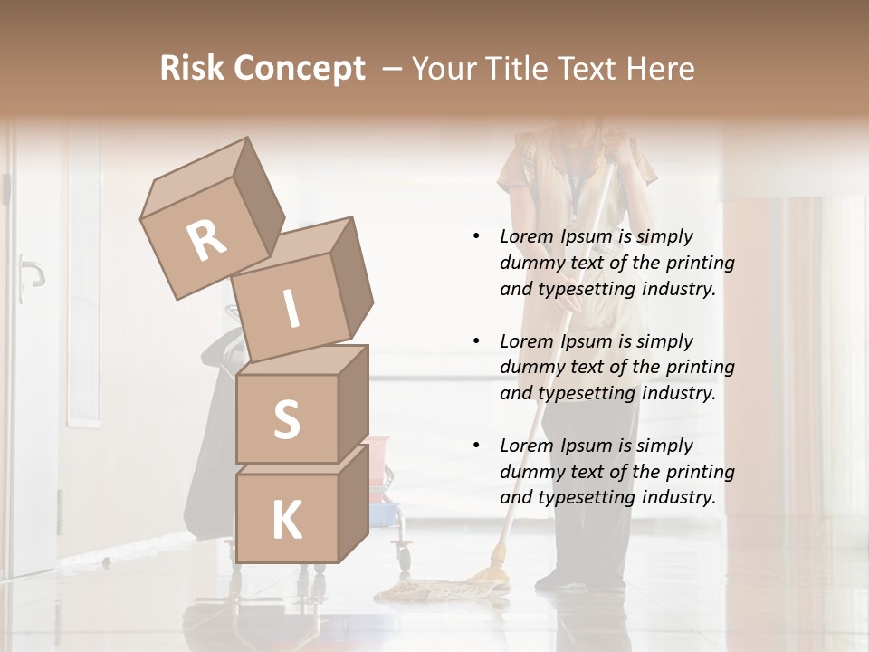 A Woman Cleaning The Floor With A Mop PowerPoint Template