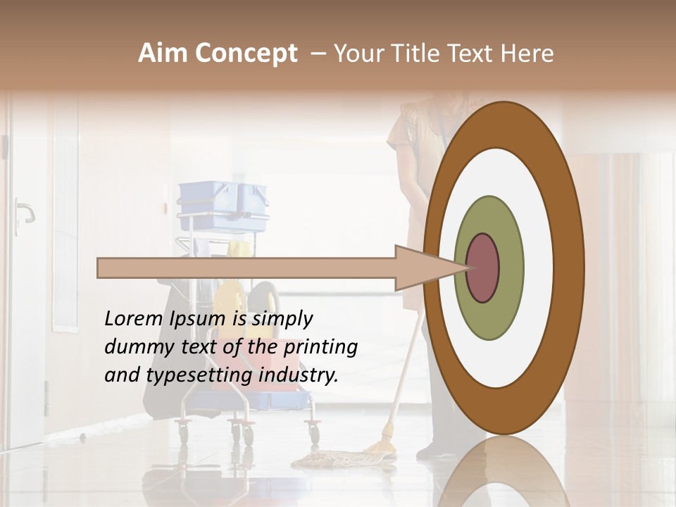 A Woman Cleaning The Floor With A Mop PowerPoint Template