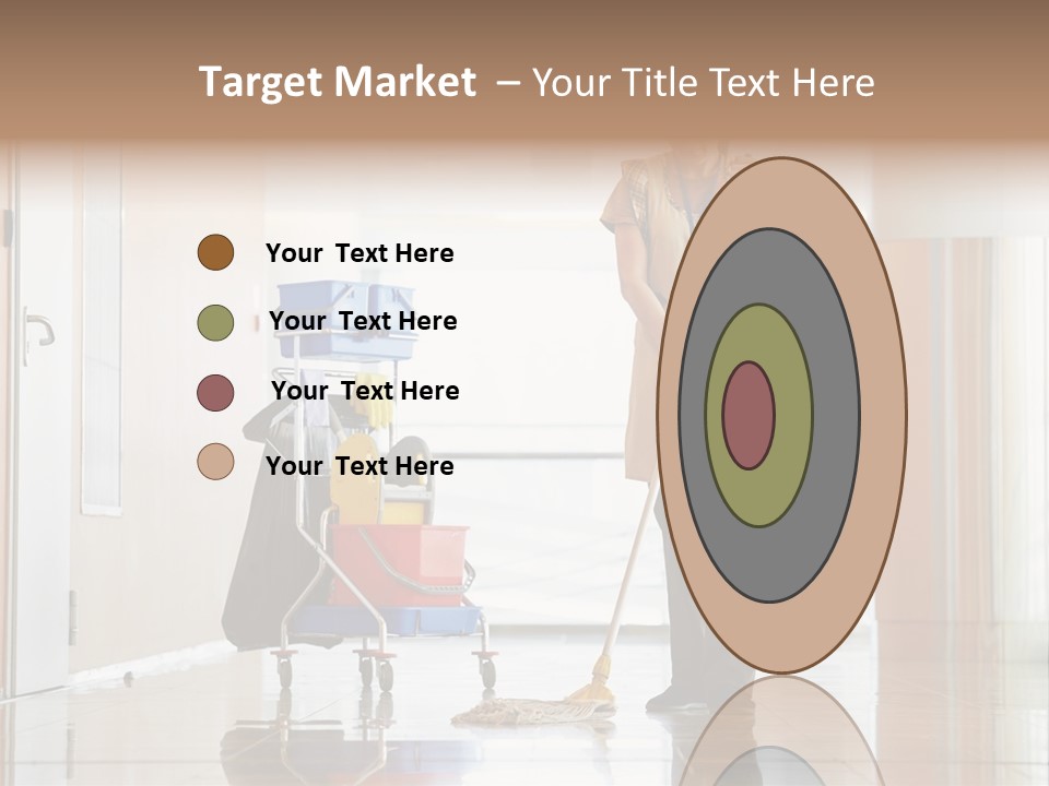 A Woman Cleaning The Floor With A Mop PowerPoint Template