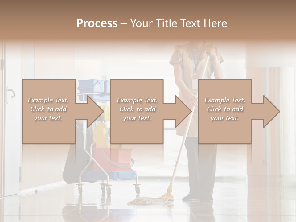 A Woman Cleaning The Floor With A Mop PowerPoint Template