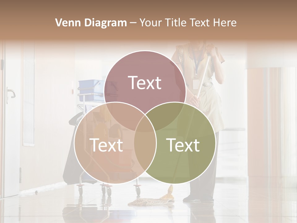 A Woman Cleaning The Floor With A Mop PowerPoint Template