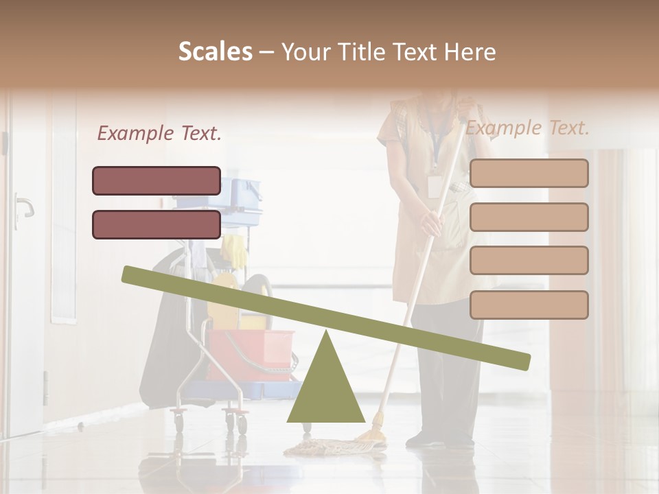 A Woman Cleaning The Floor With A Mop PowerPoint Template