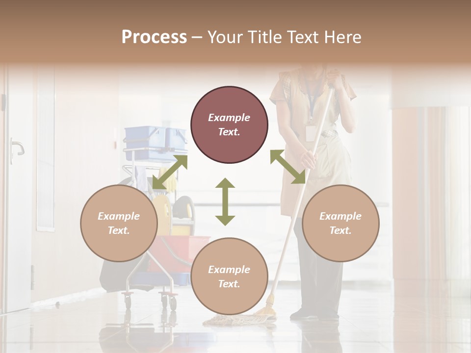 A Woman Cleaning The Floor With A Mop PowerPoint Template