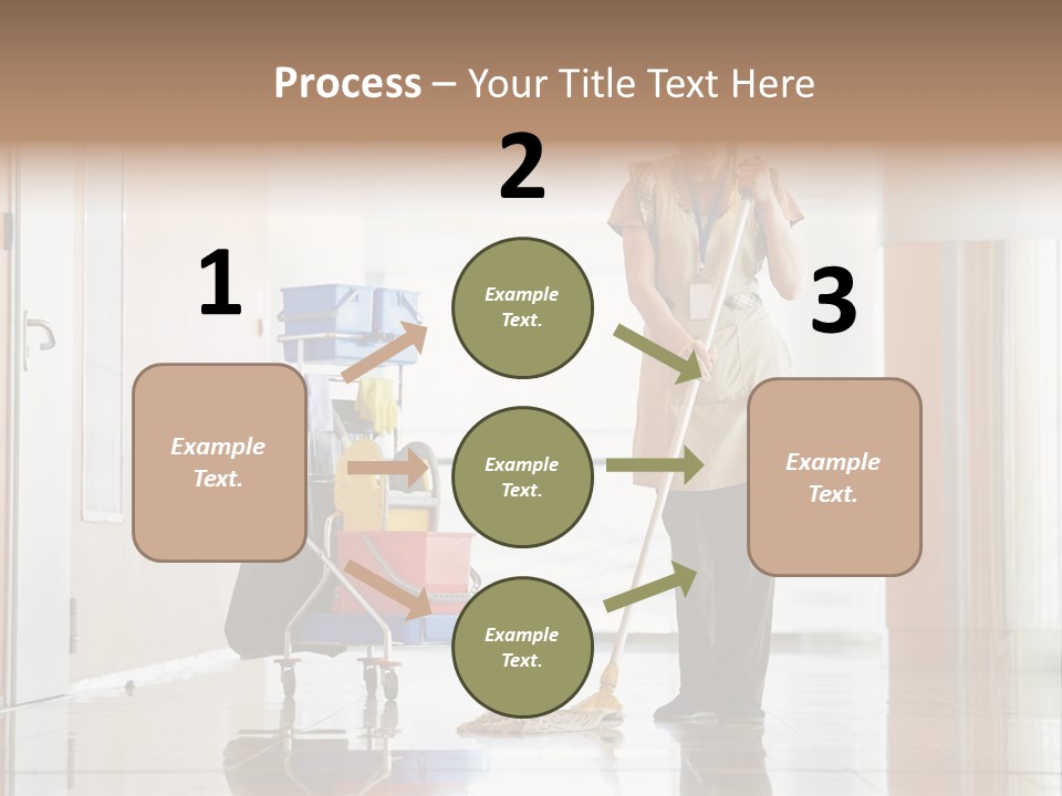 A Woman Cleaning The Floor With A Mop PowerPoint Template