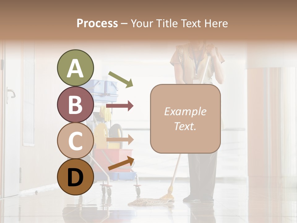 A Woman Cleaning The Floor With A Mop PowerPoint Template