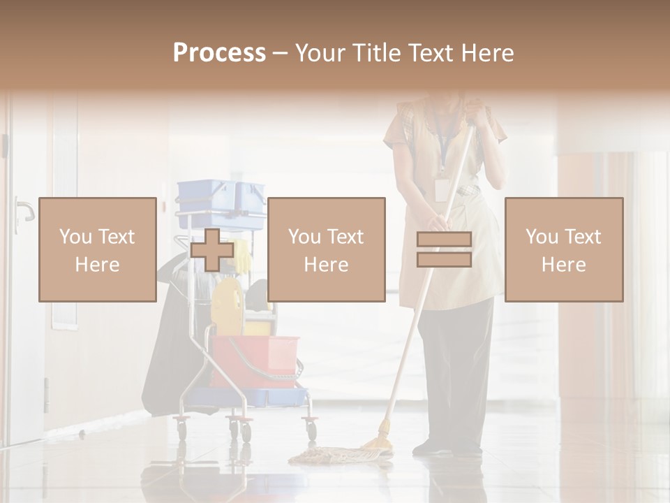 A Woman Cleaning The Floor With A Mop PowerPoint Template