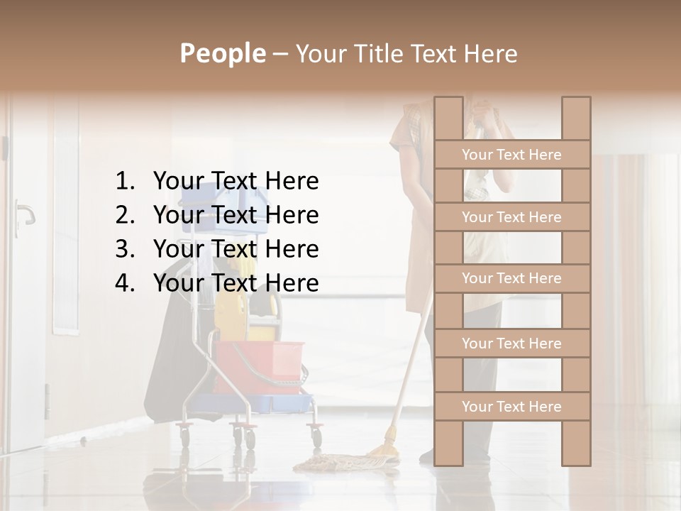A Woman Cleaning The Floor With A Mop PowerPoint Template