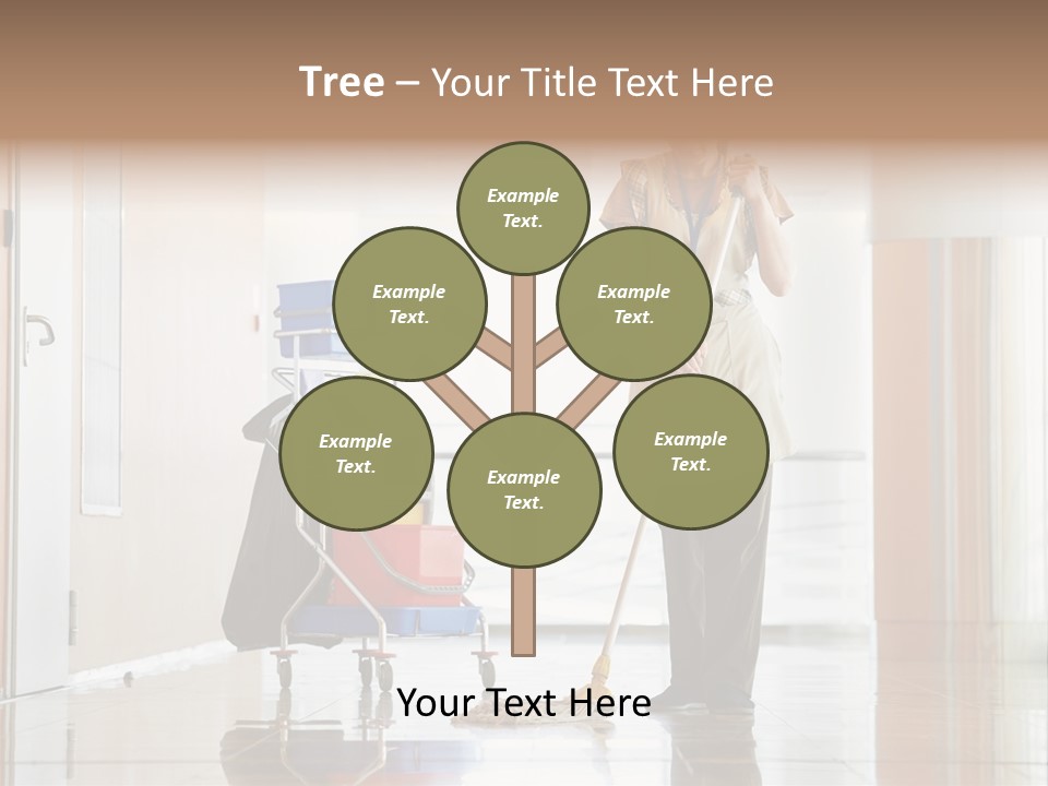 A Woman Cleaning The Floor With A Mop PowerPoint Template