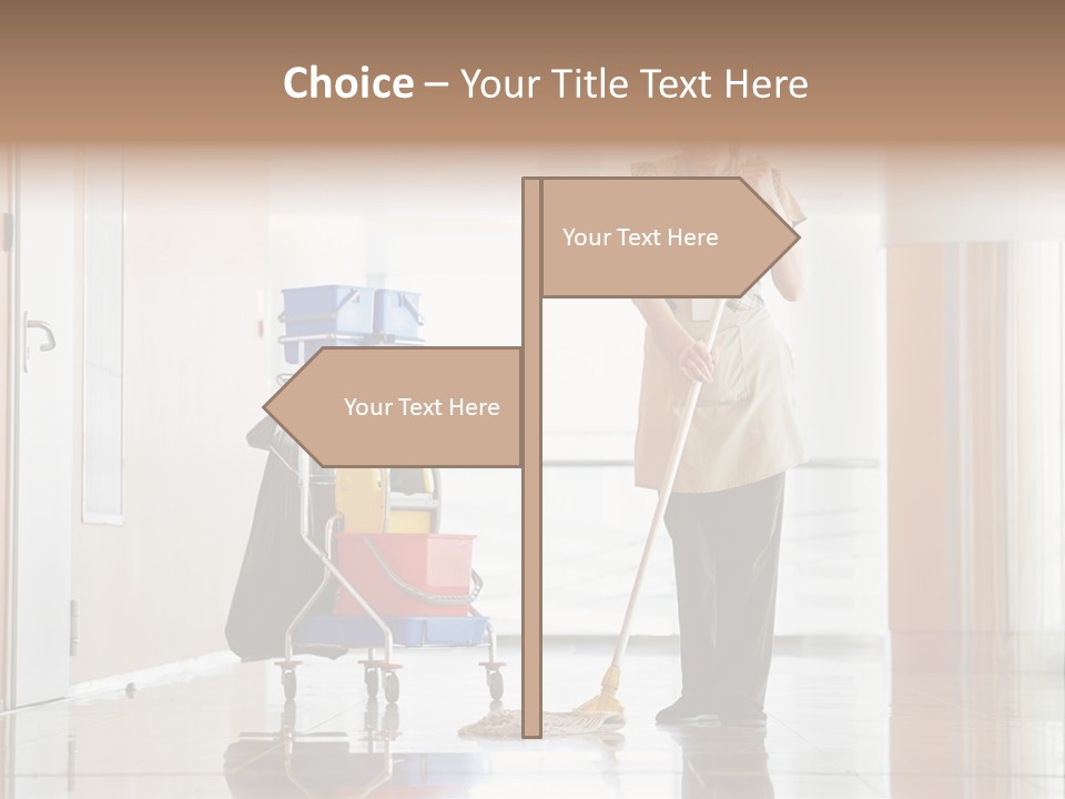 A Woman Cleaning The Floor With A Mop PowerPoint Template