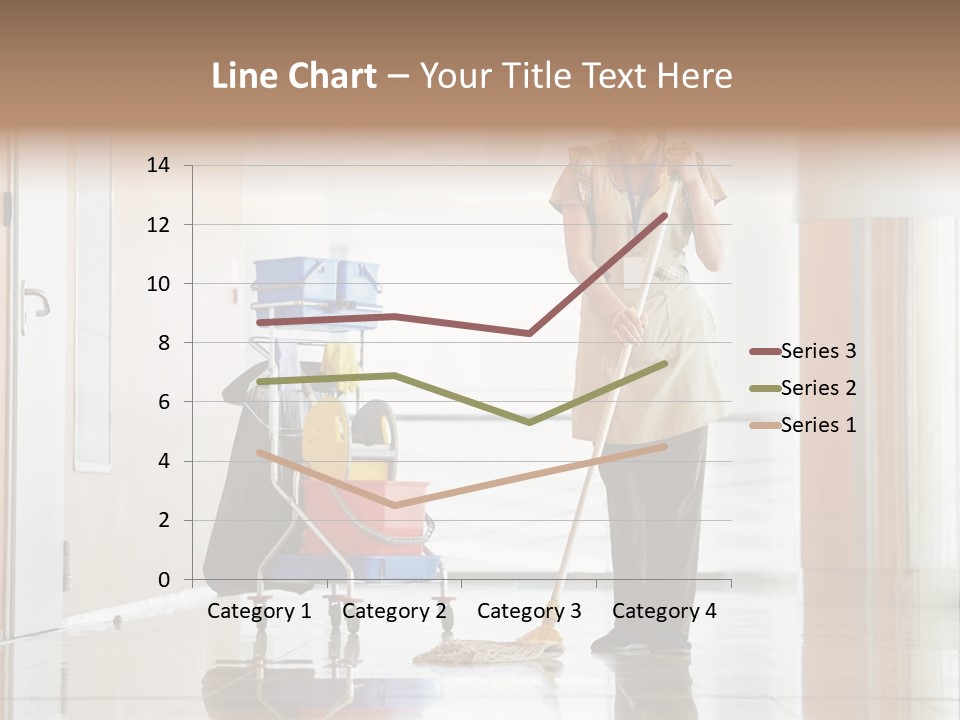 A Woman Cleaning The Floor With A Mop PowerPoint Template