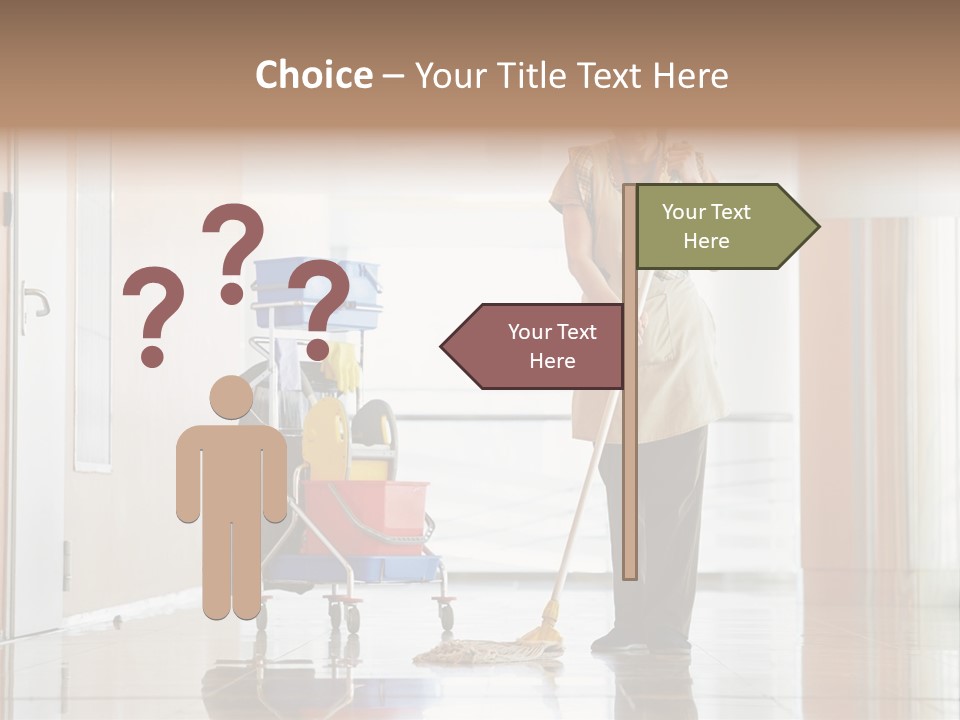 A Woman Cleaning The Floor With A Mop PowerPoint Template