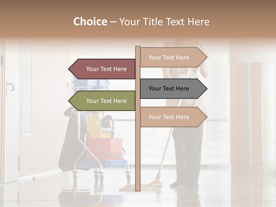 A Woman Cleaning The Floor With A Mop PowerPoint Template