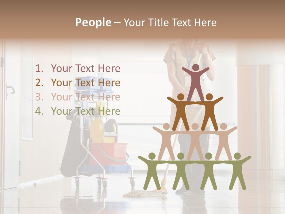 A Woman Cleaning The Floor With A Mop PowerPoint Template