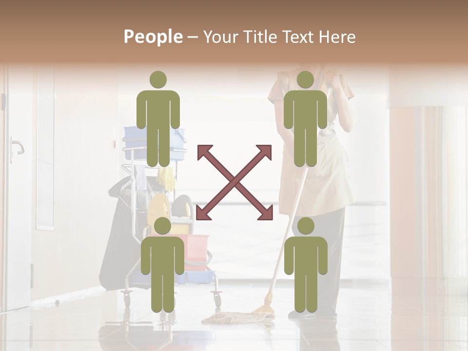 A Woman Cleaning The Floor With A Mop PowerPoint Template