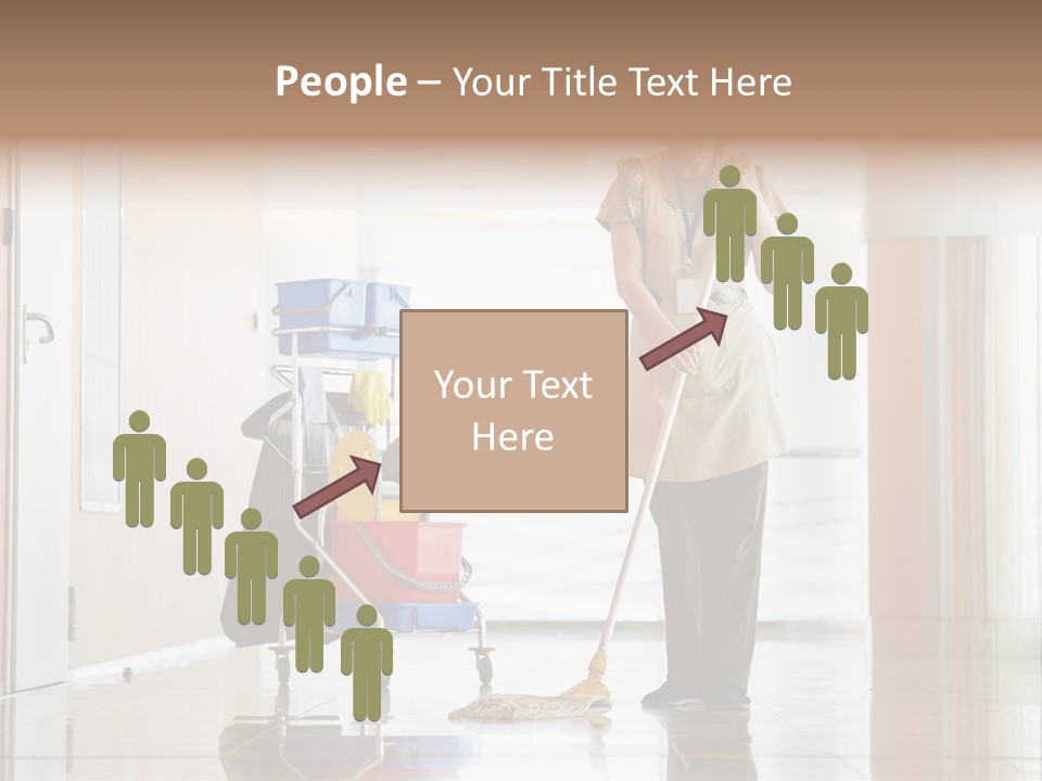 A Woman Cleaning The Floor With A Mop PowerPoint Template