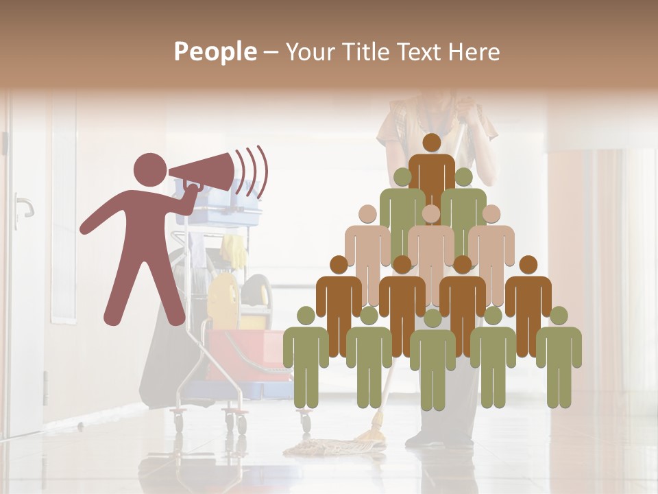 A Woman Cleaning The Floor With A Mop PowerPoint Template