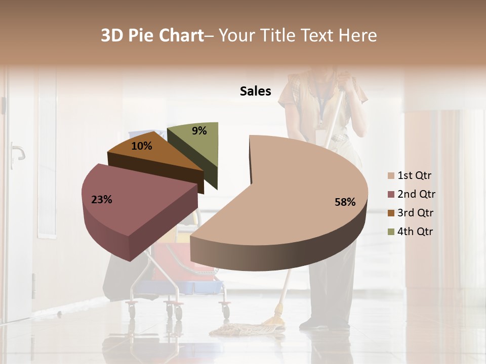 A Woman Cleaning The Floor With A Mop PowerPoint Template