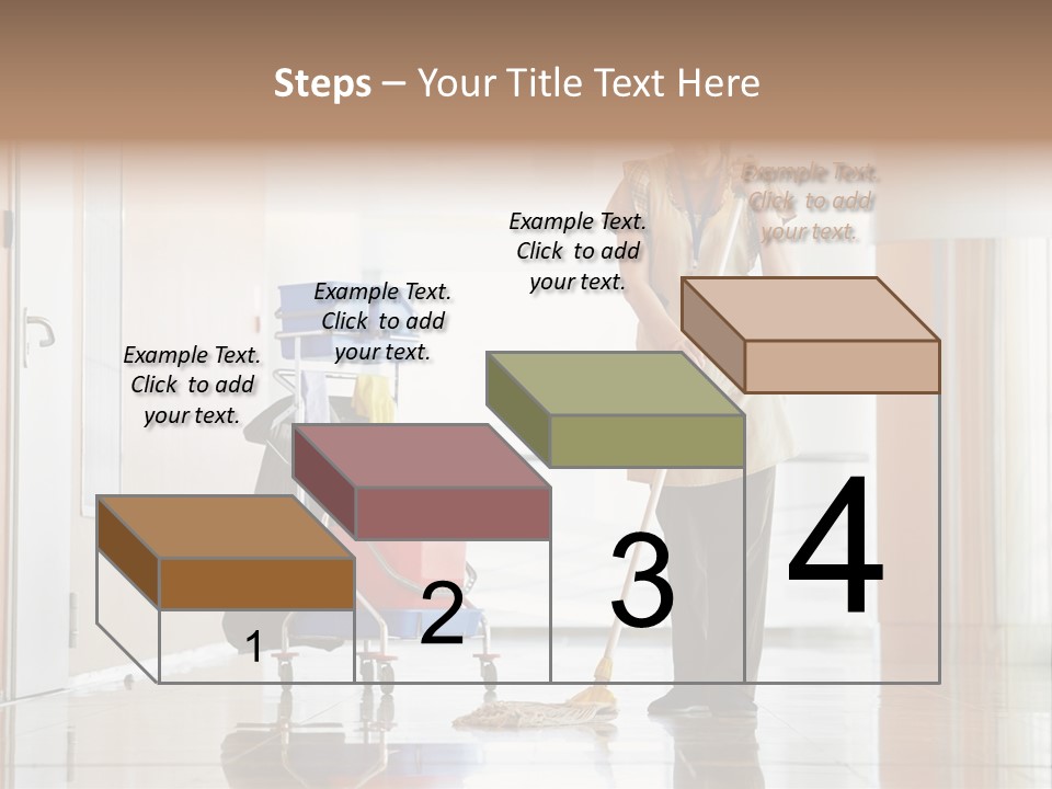 A Woman Cleaning The Floor With A Mop PowerPoint Template