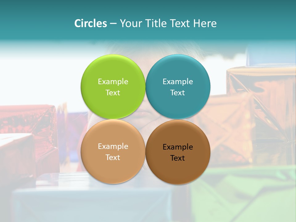 A Little Girl Sitting In Front Of A Pile Of Presents PowerPoint Template