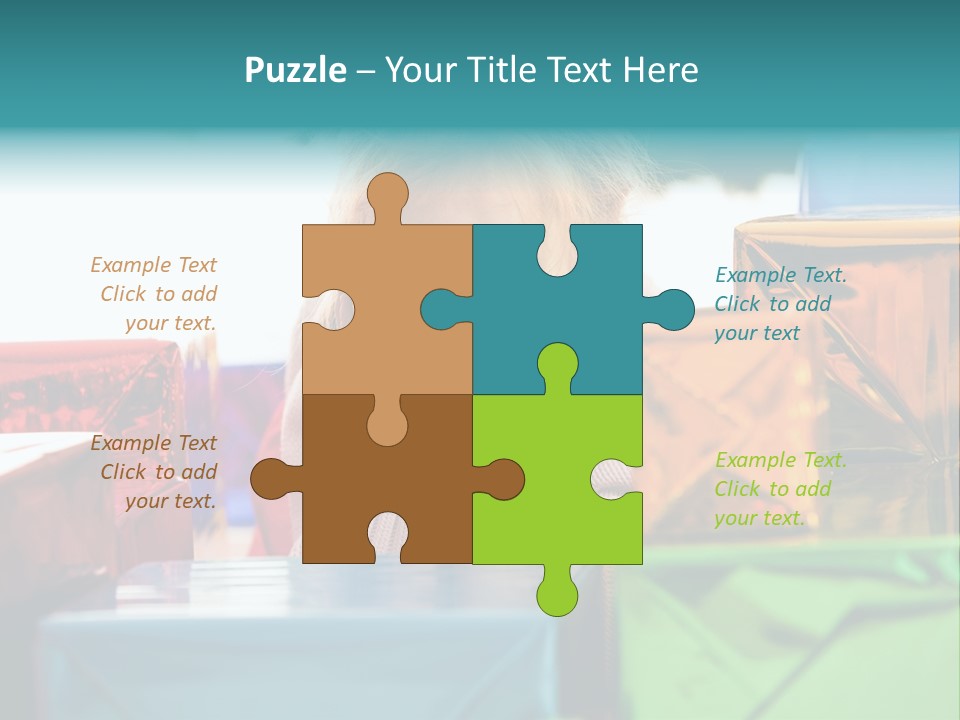 A Little Girl Sitting In Front Of A Pile Of Presents PowerPoint Template